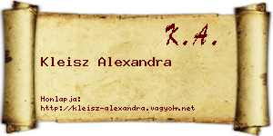 Kleisz Alexandra névjegykártya