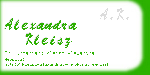 alexandra kleisz business card